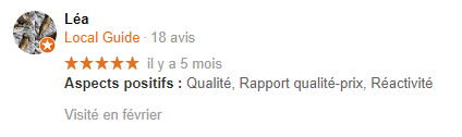 Avis clients google 2